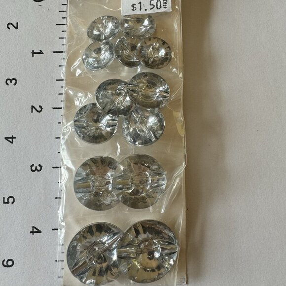 BUTTONS CLEAR FACETED RHINESTONES- Scrapbooking Embellishment Stampin Up Bazzill - Picture 6 of 8